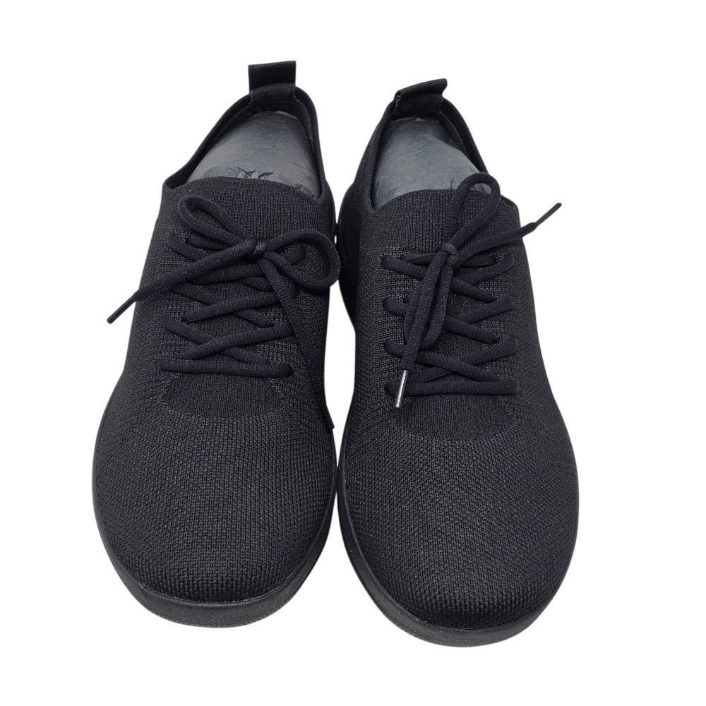 FitFlop F-Sporty Uberknit Sneakers Women All Black Knit Lace Up Sizeβ 8.5 - Picture 4 of 12